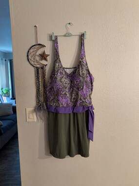 D&Co. Beach Paisley Print Swim Dress Size 28W